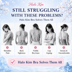 HaloKim Seamless thin-strapped bra, soft and skin-friendly, lightweight and breathable, with comfortable support without underwire.
