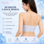 HaloKim Seamless thin-strapped bra, soft and skin-friendly, lightweight and breathable, with comfortable support without underwire.